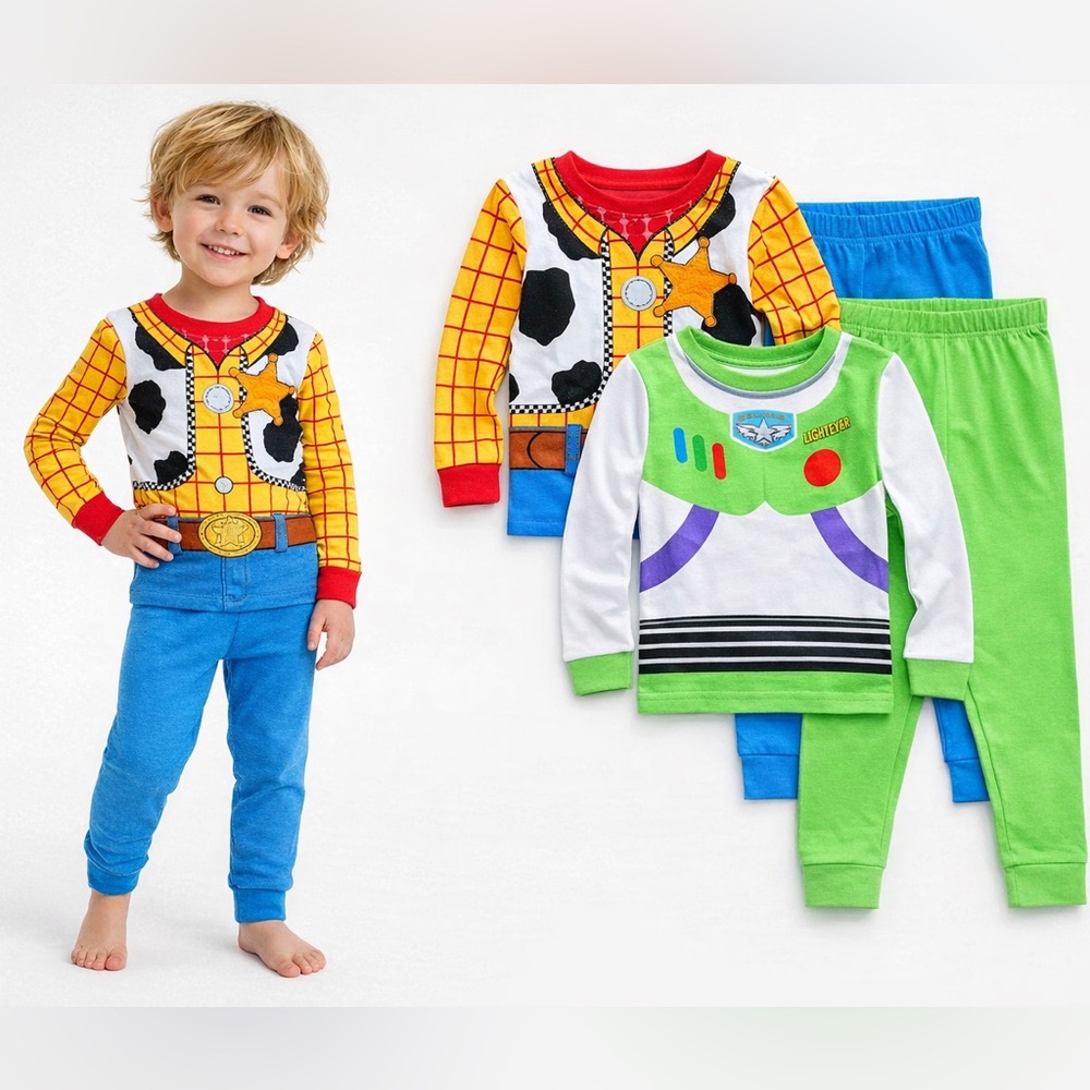 Woody Kids Costume Pajama Set - Yellow, Blue, Red